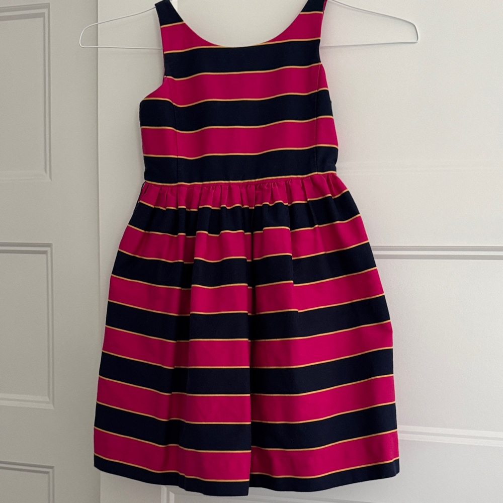 Polo by Ralph Lauren Pink and Navy Striped Sleeveless Dress